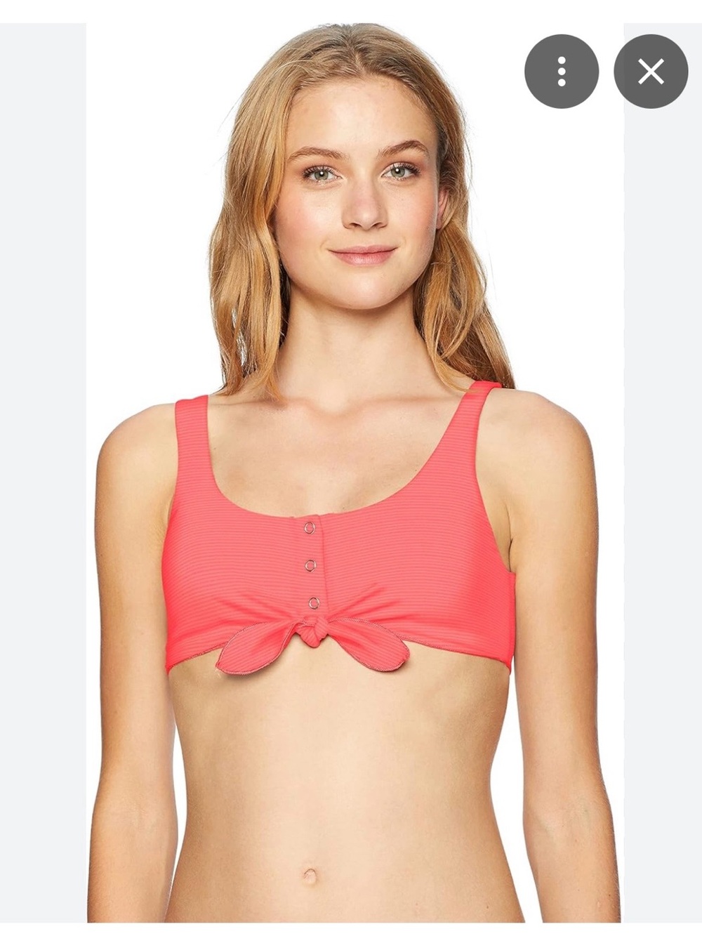 Body Glove Coral Tie-Front Ribbed Bralette Top and bottom